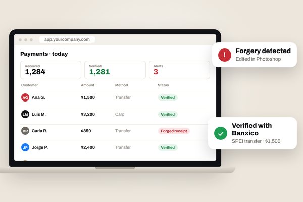 Illustrative screen: E-commerce with in-house payments and anti-fraud