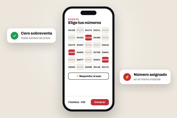 Pantalla ilustrativa: Plataforma de venta de boletos en tiempo real