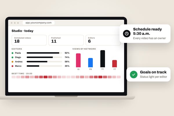 Illustrative screen: Social media content studio
